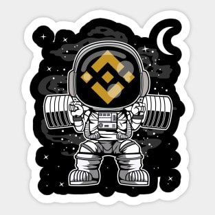 Astronaut Lifting Binance BNB Coin To The Moon Crypto Token Cryptocurrency Blockchain Wallet Birthday Gift For Men Women Kids Sticker